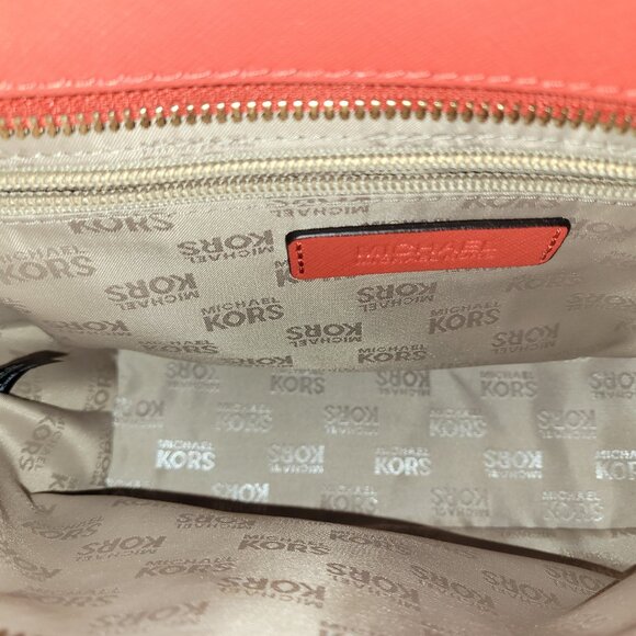 Tangerine Studded Small Crossbody Tote Bag – Structured Faux Leather - Picture 3 of 4